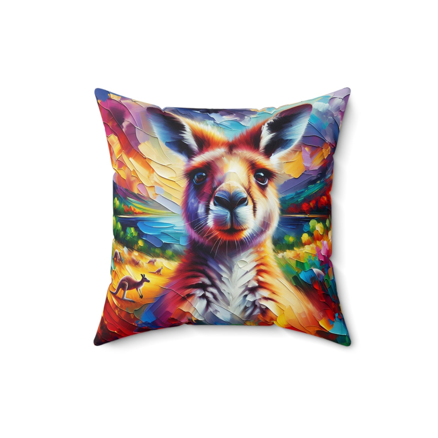 Kangaroo Photo Bomb - Square Pillows