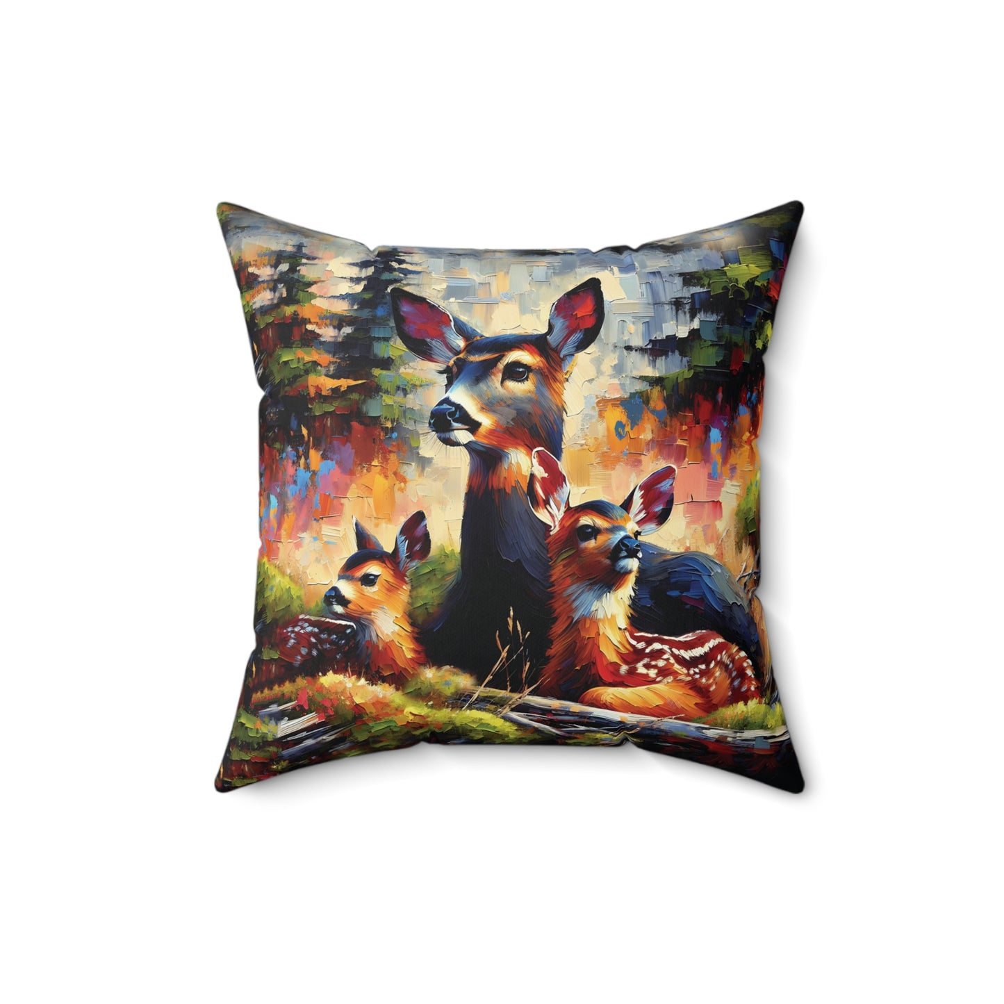 Black Tail Doe with Fawns - Square Pillows