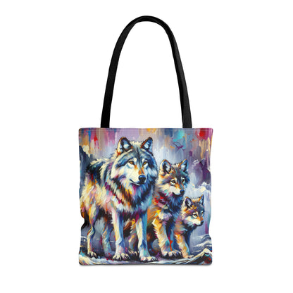 Wolf with Juveniles - Tote Bag