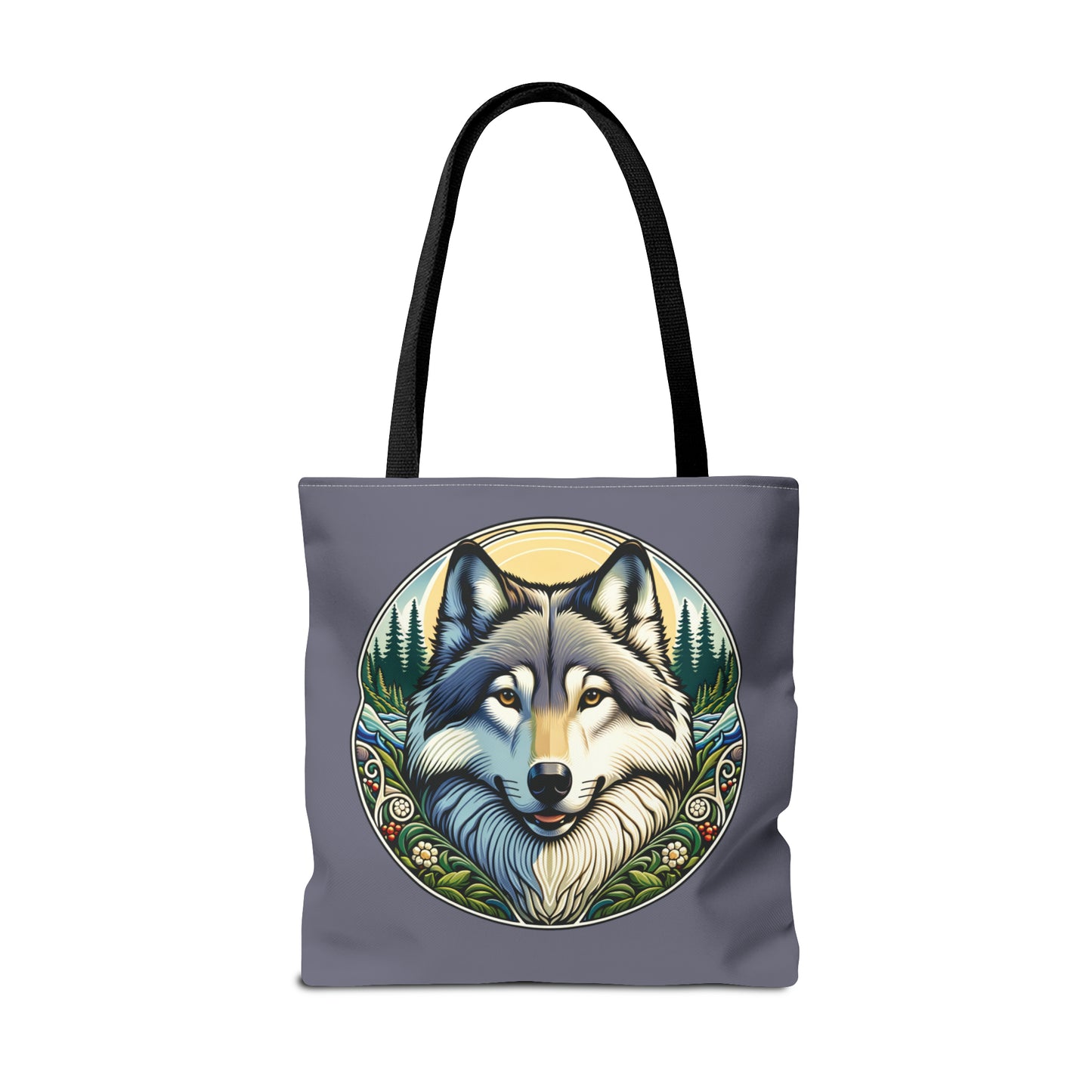 Wolf Portrait Tote Bag, Art Nouveau Style