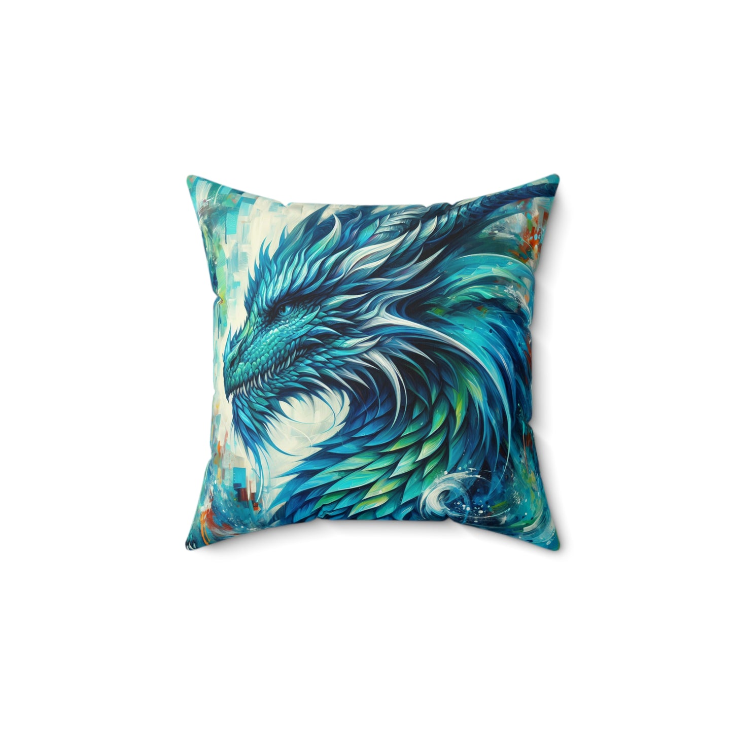 Aquamarine Dragon - Square Pillows