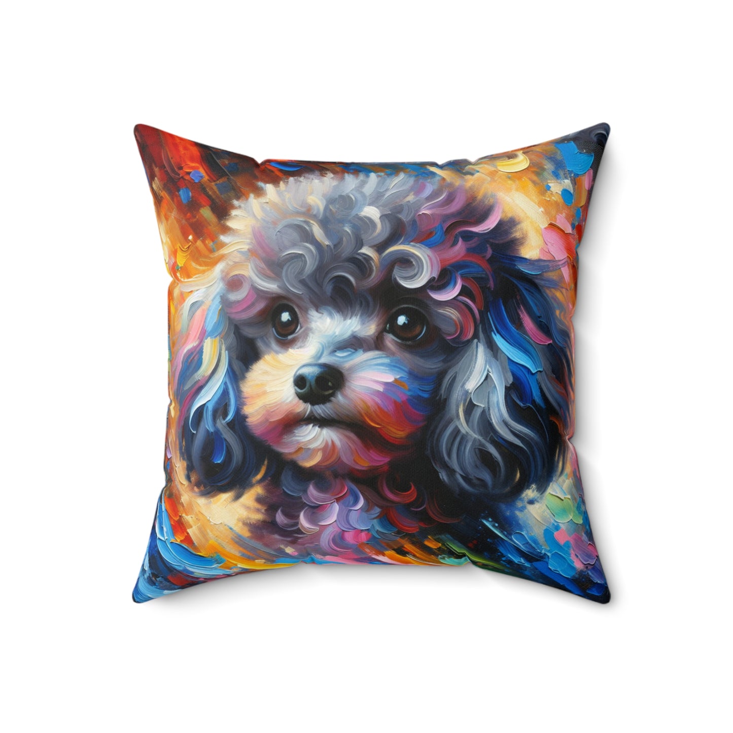 Silver Poodle Pup - Square Pillows