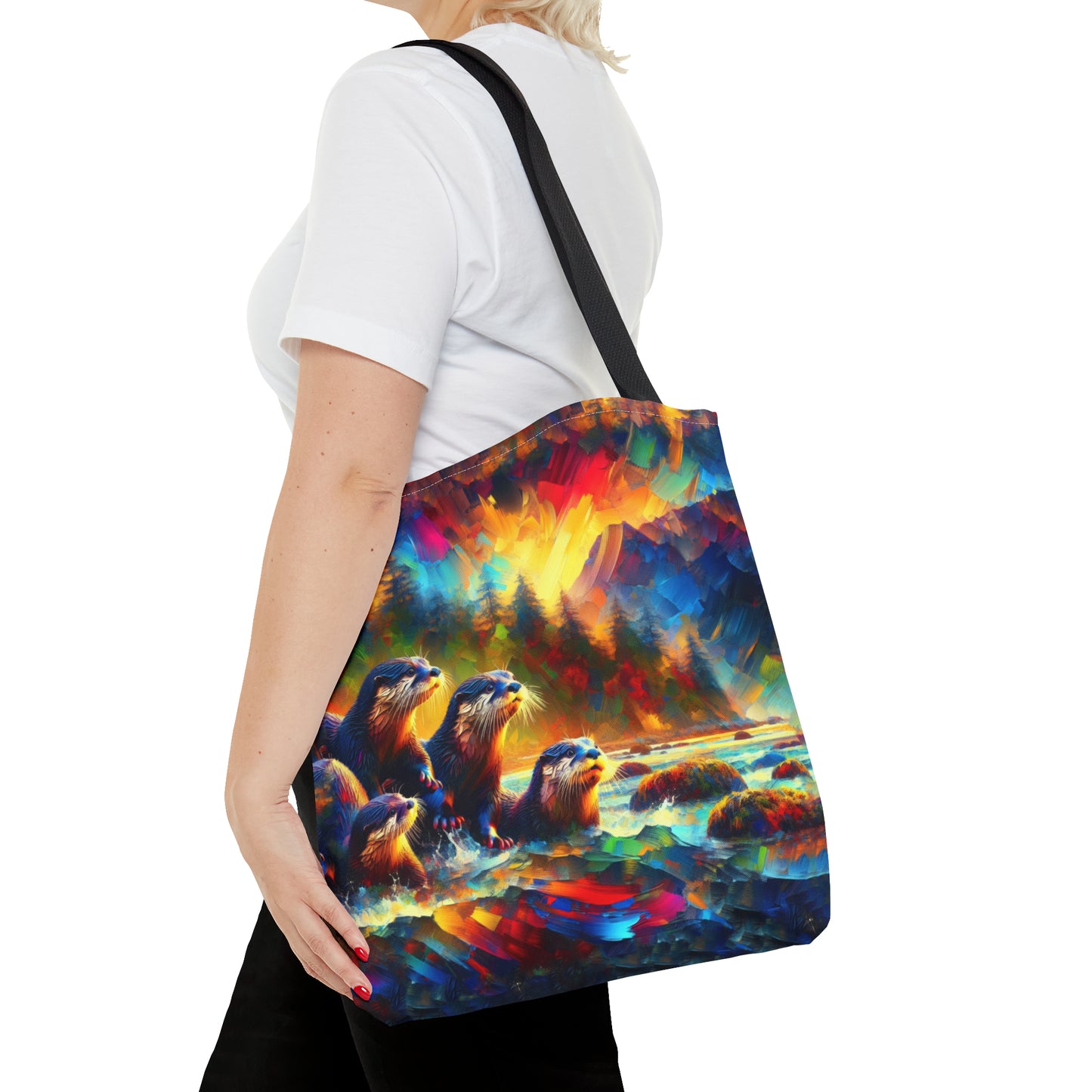 River Otters at Sunset - Tote Bag