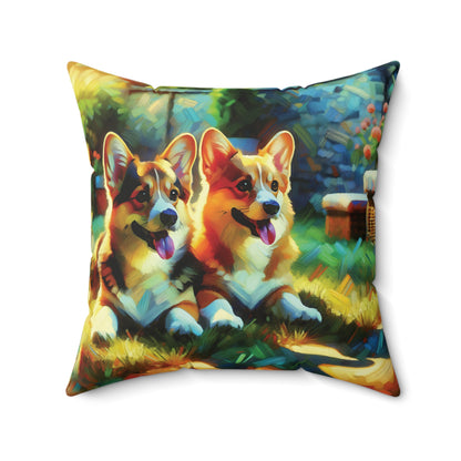 * Pembroke Corgis Resting - Square Pillow