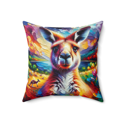 Kangaroo Photo Bomb - Square Pillows