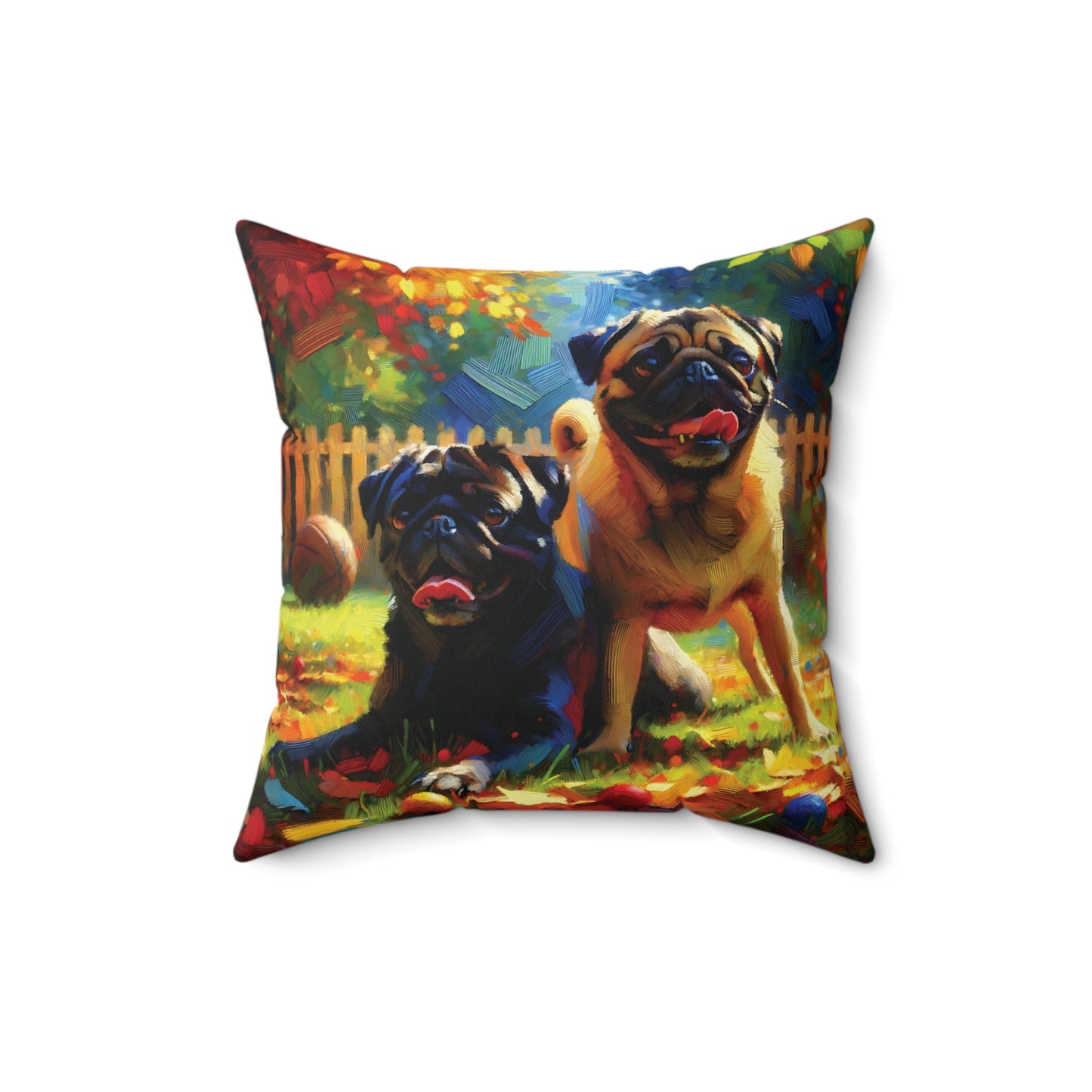 Pug Buddies - Square Pillow