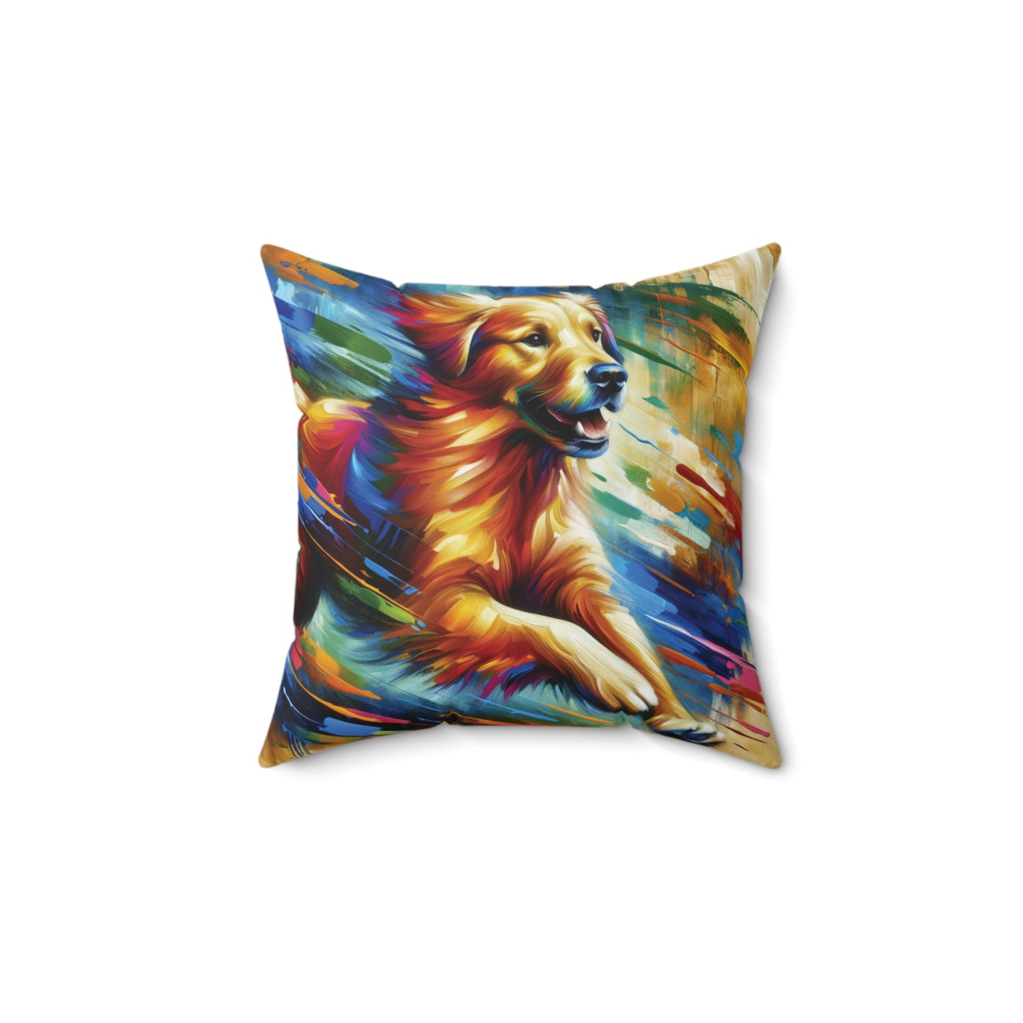 Golden Retriever Greeting - Square Pillows