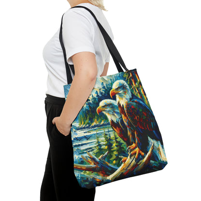 Eagle Pair Near Shore - Tote Bag