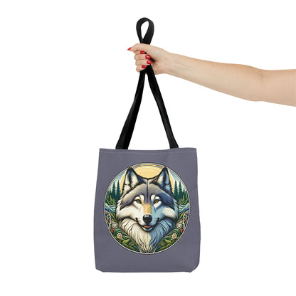 Wolf Portrait Tote Bag, Art Nouveau Style