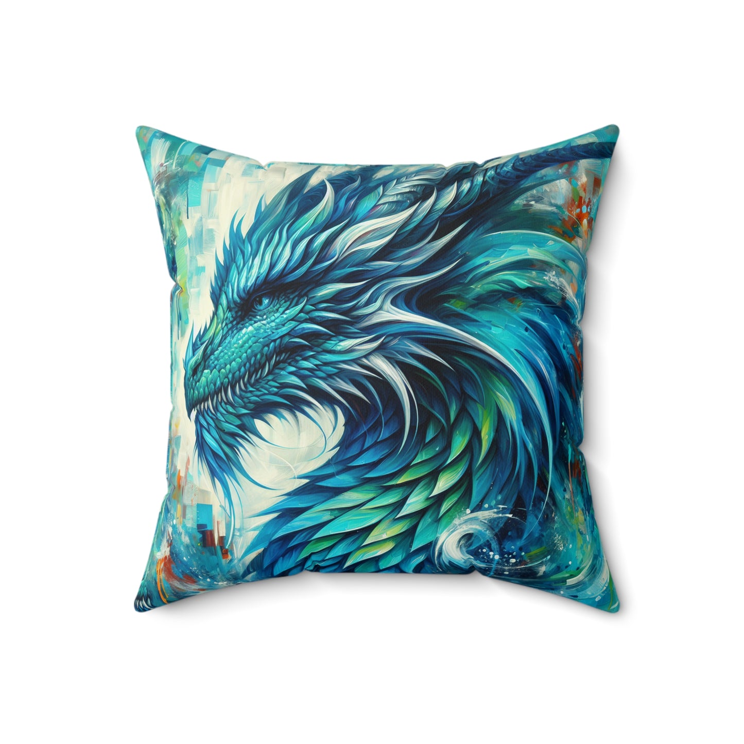 Aquamarine Dragon - Square Pillows