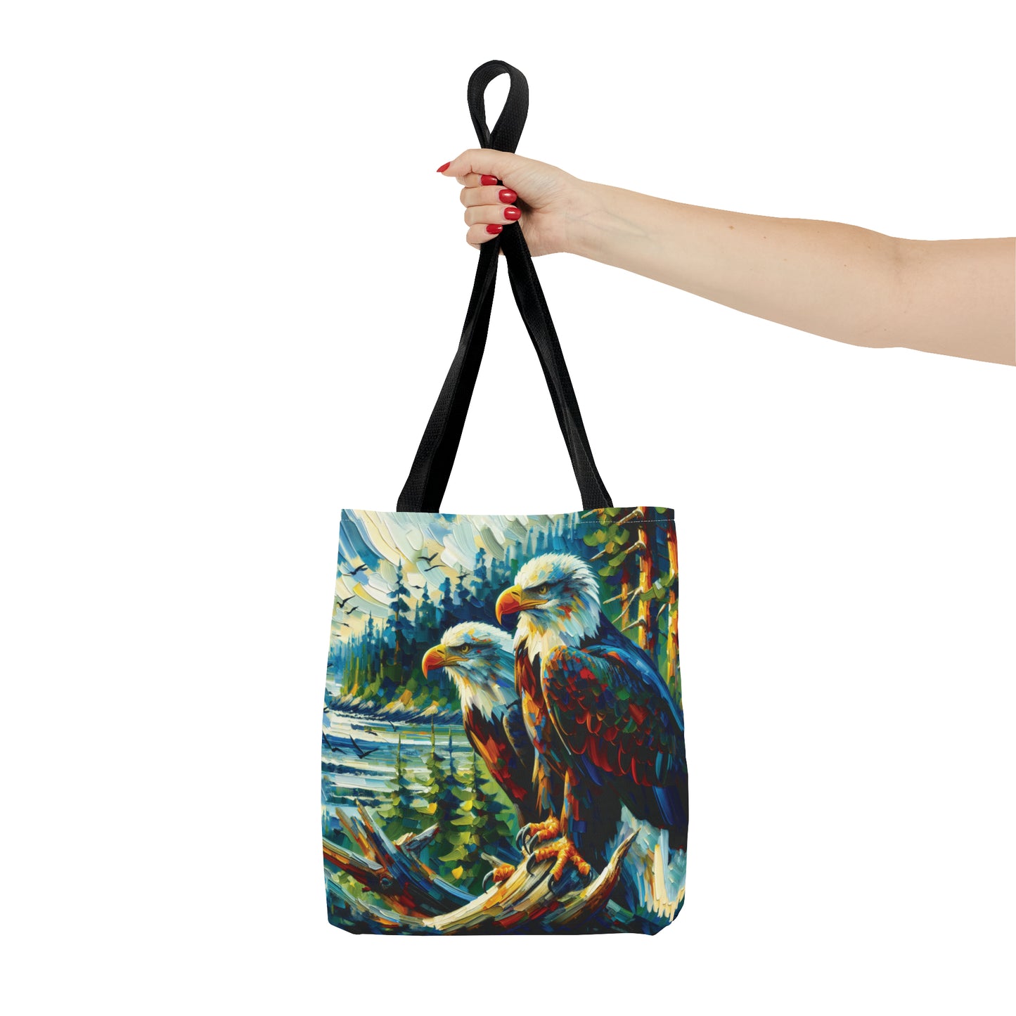 Eagle Pair Near Shore - Tote Bag