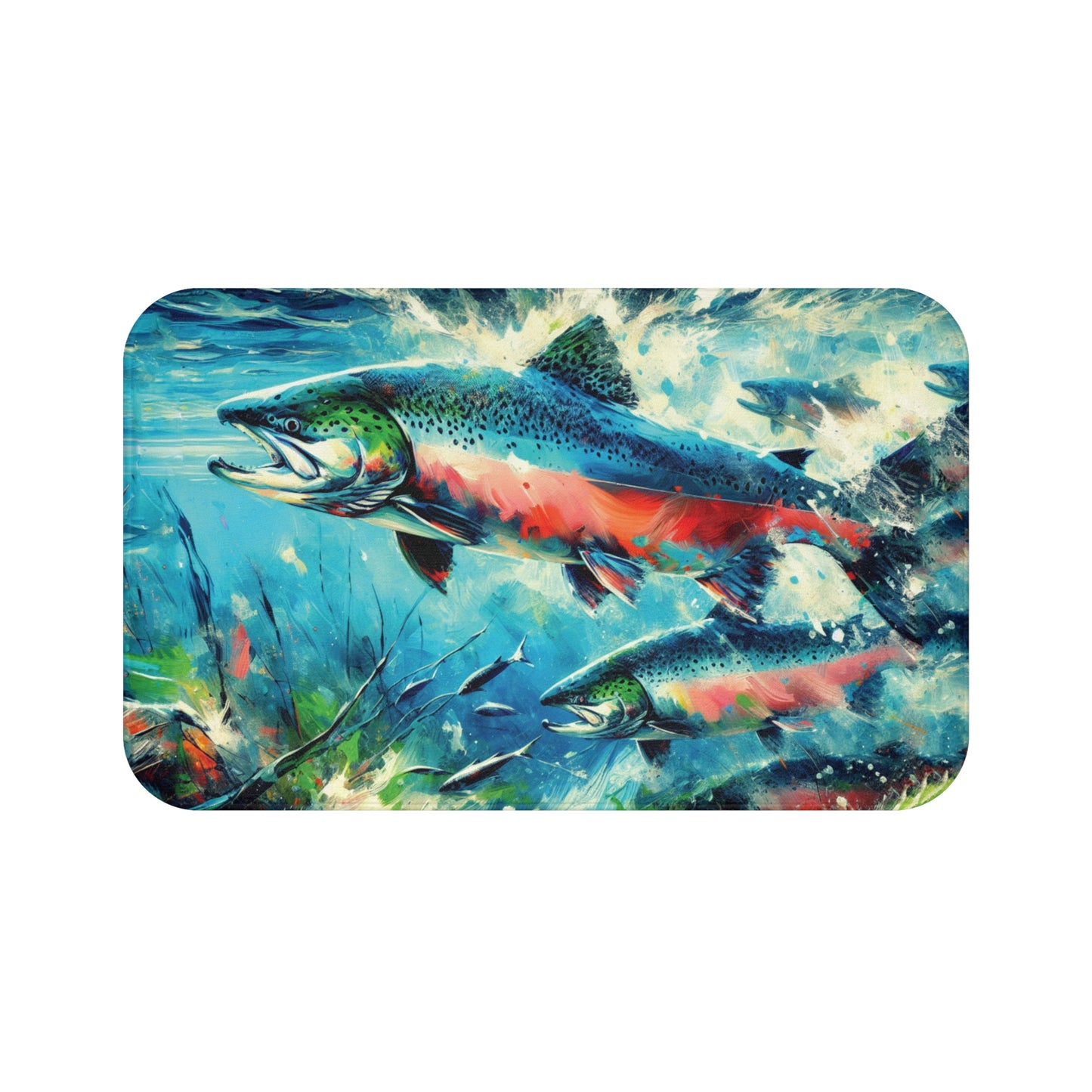 Salmon Returning Bath Mat