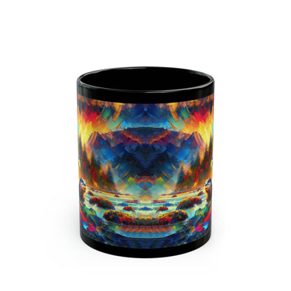 River Otters at Sunset - Black Mugs (11oz, 15oz)