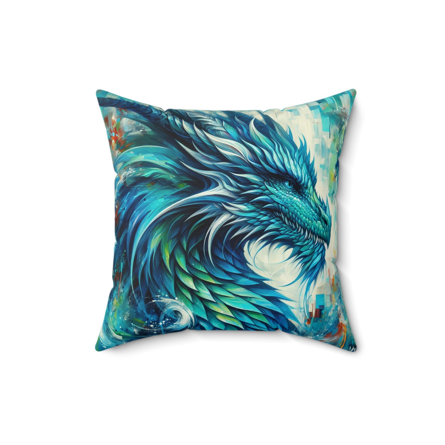 Aquamarine Dragon - Square Pillows