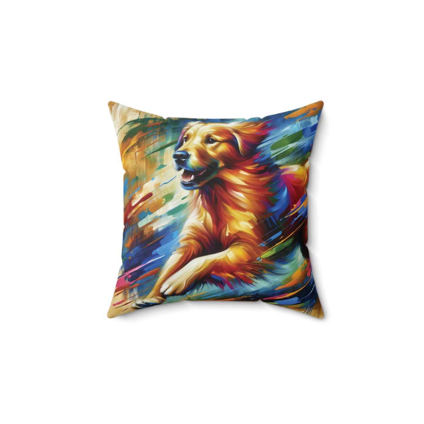 Golden Retriever Greeting - Square Pillows