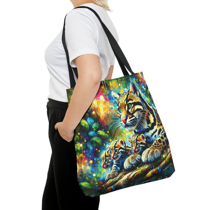 Clouded Leopard with Cubs - Tote Bag