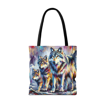 Wolf with Juveniles - Tote Bag