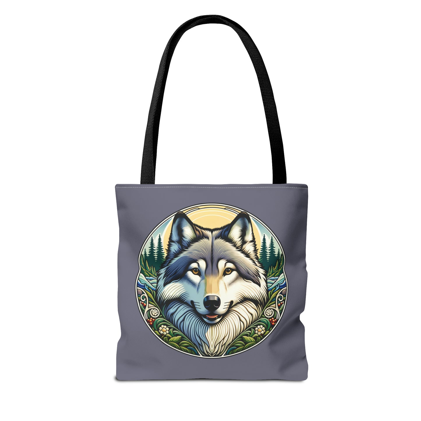 Wolf Portrait Tote Bag, Art Nouveau Style