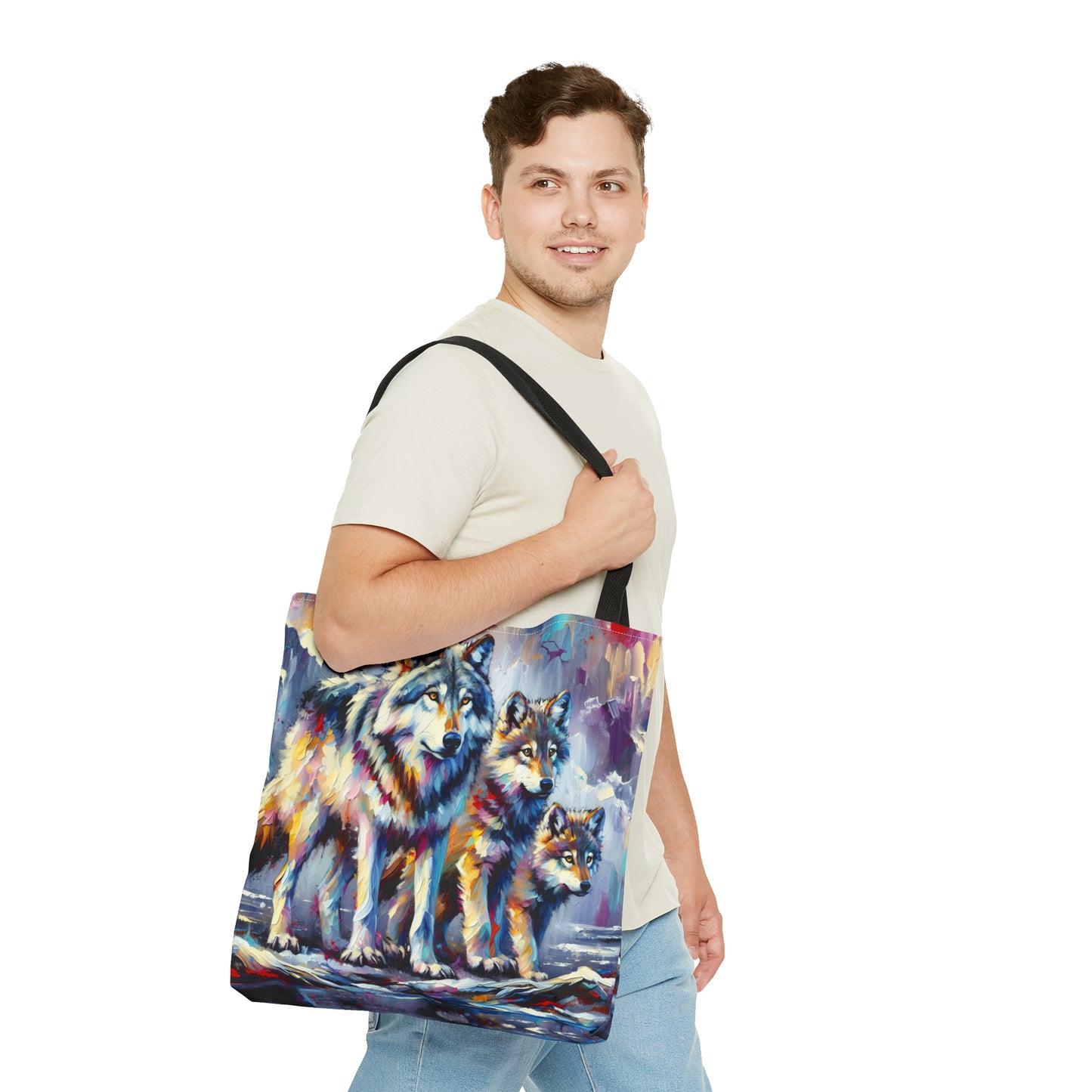 Wolf with Juveniles - Tote Bag