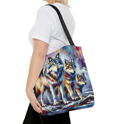 Wolf with Juveniles - Tote Bag