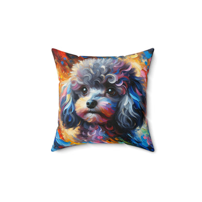 Silver Poodle Pup - Square Pillows