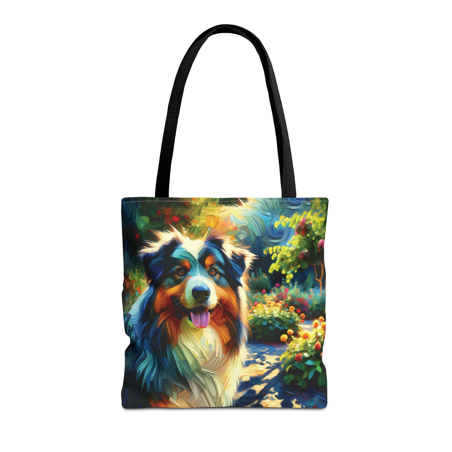 Australian Shepherd on Garden Path - Tote Bag