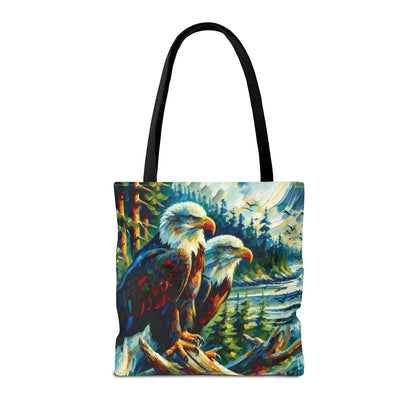 Eagle Pair Near Shore - Tote Bag