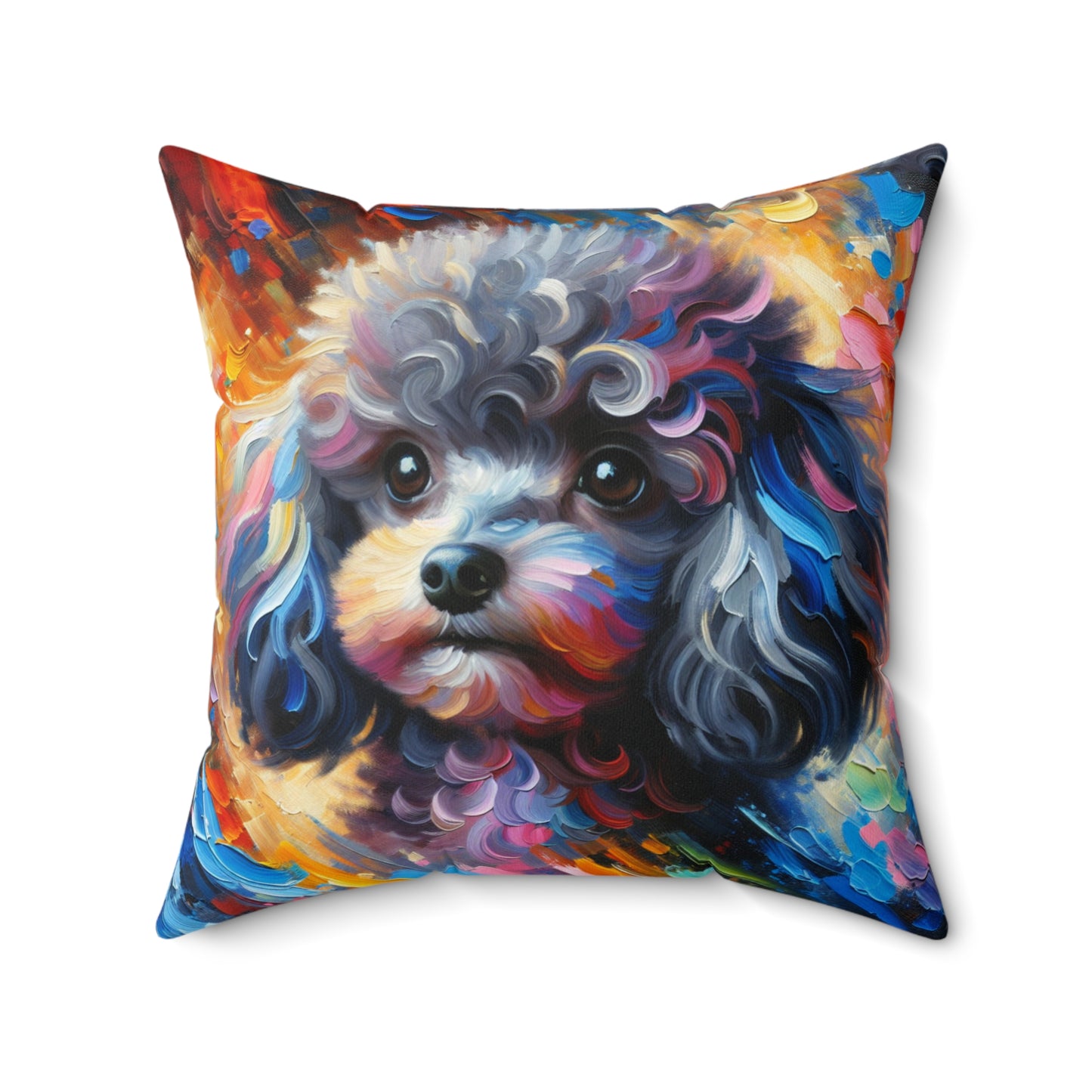 Silver Poodle Pup - Square Pillows