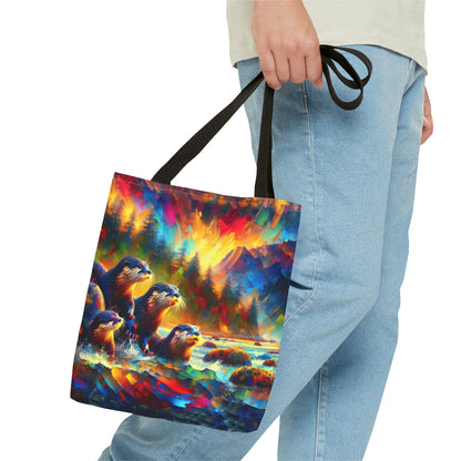 River Otters at Sunset - Tote Bag