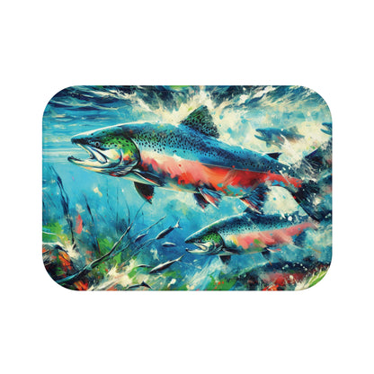 Salmon Returning Bath Mat