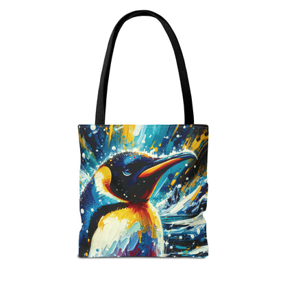 Emperor Penguin in Snowfall - Tote Bag