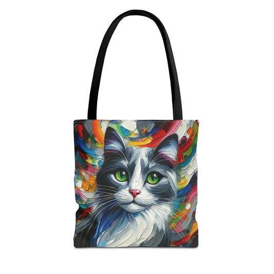Grey and White Cat - Tote Bag