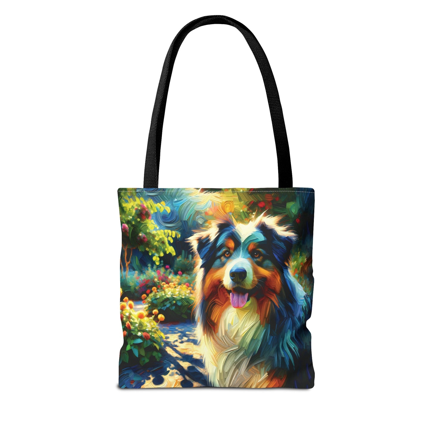 Australian Shepherd on Garden Path - Tote Bag