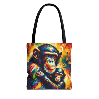 Chimpanzee with Baby Chimp - Tote Bag