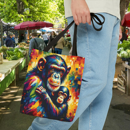 Chimpanzee with Baby Chimp - Tote Bag