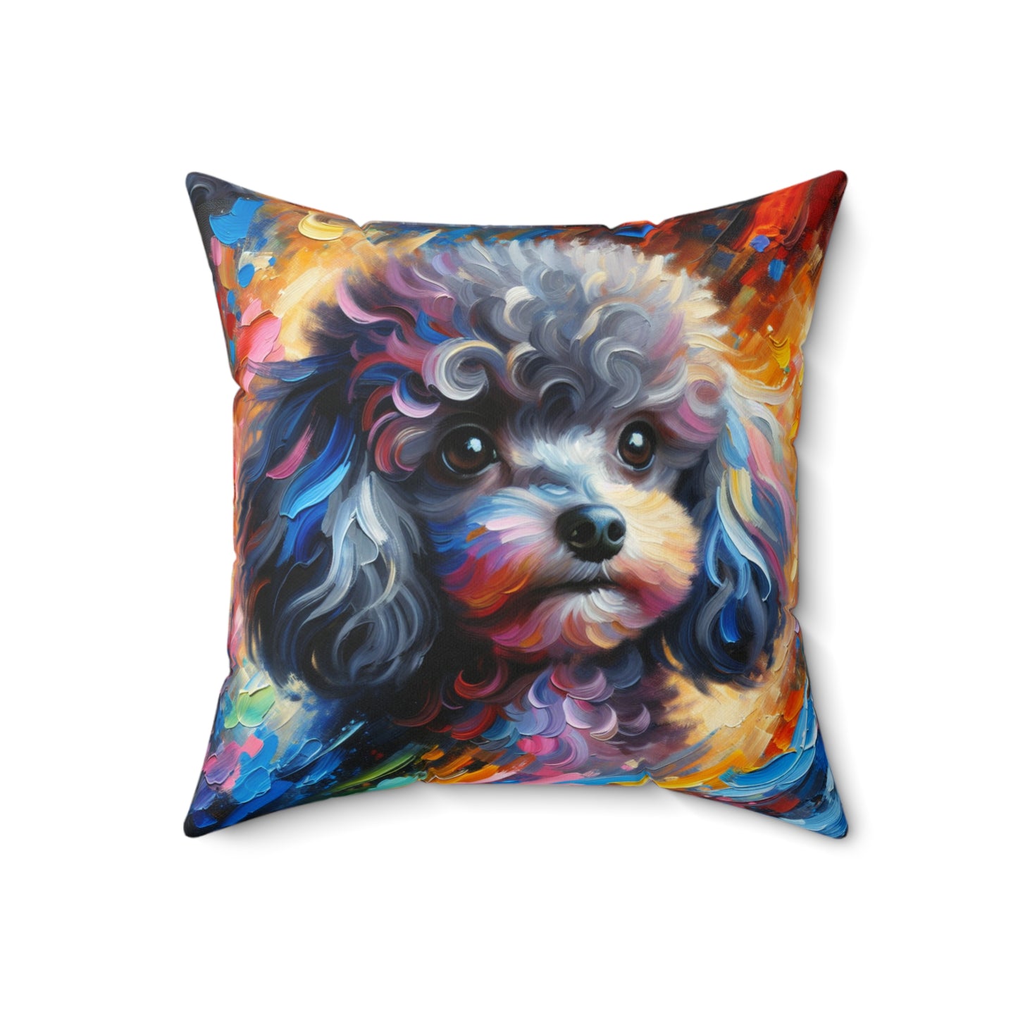 Silver Poodle Pup - Square Pillows