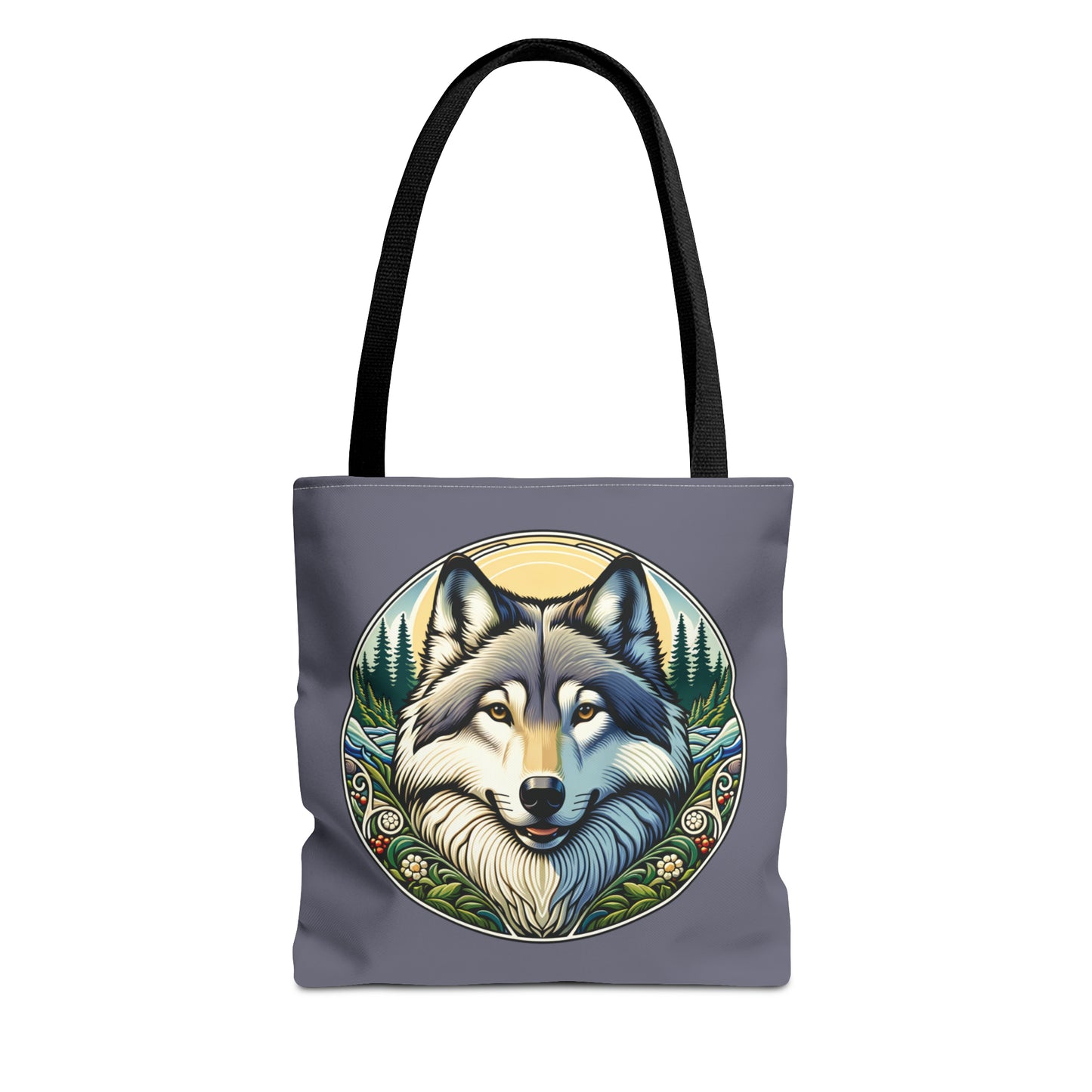 Wolf Portrait Tote Bag, Art Nouveau Style