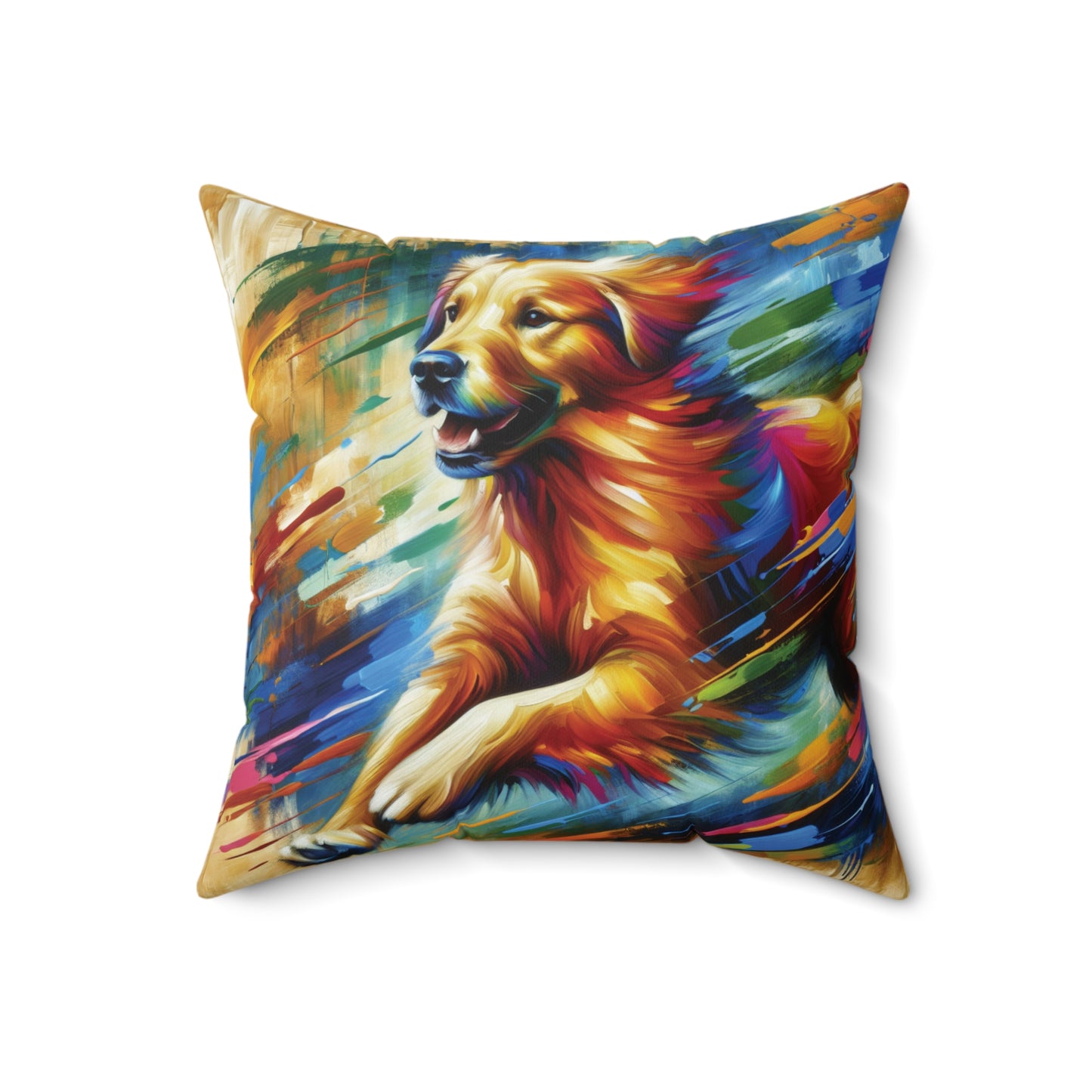 Golden Retriever Greeting - Square Pillows