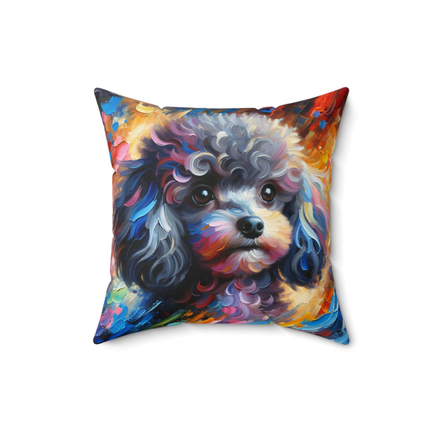 Silver Poodle Pup - Square Pillows