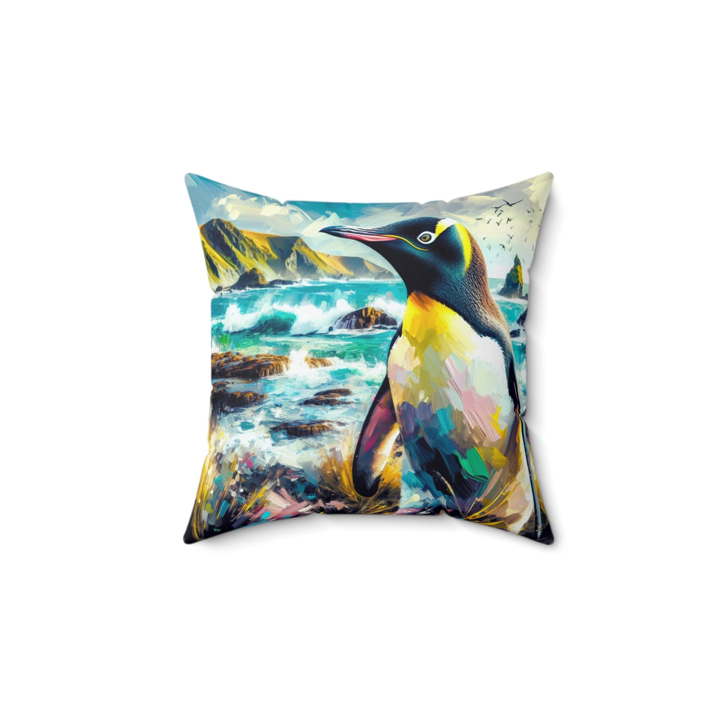 Yellow-Eyed Penguin of South Island - Square Pillows