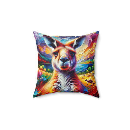 Kangaroo Photo Bomb - Square Pillows