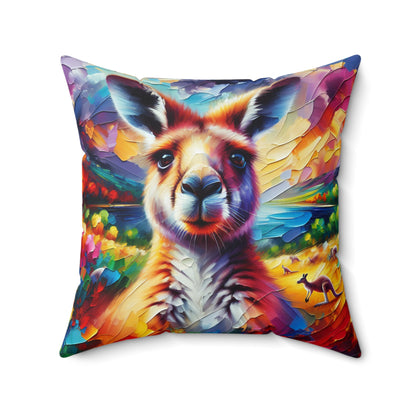 Kangaroo Photo Bomb - Square Pillows