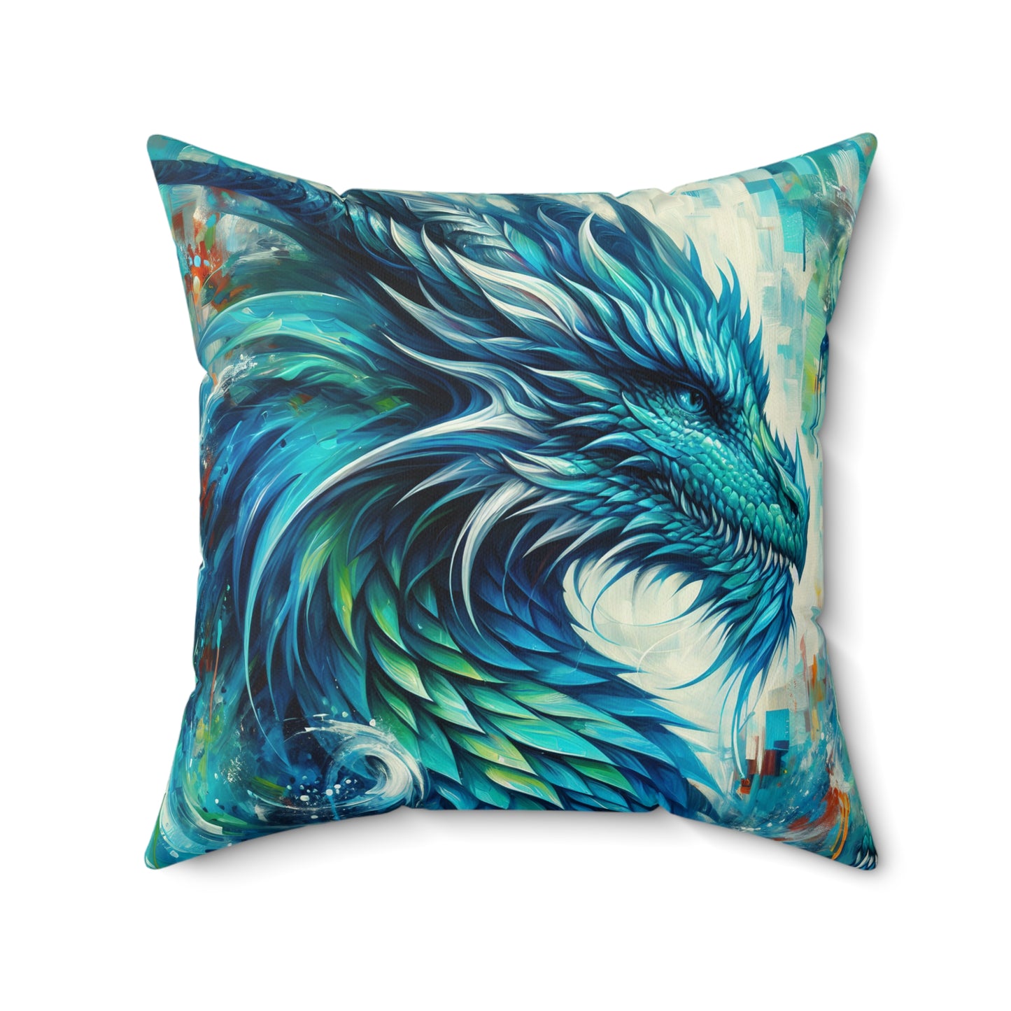 Aquamarine Dragon - Square Pillows