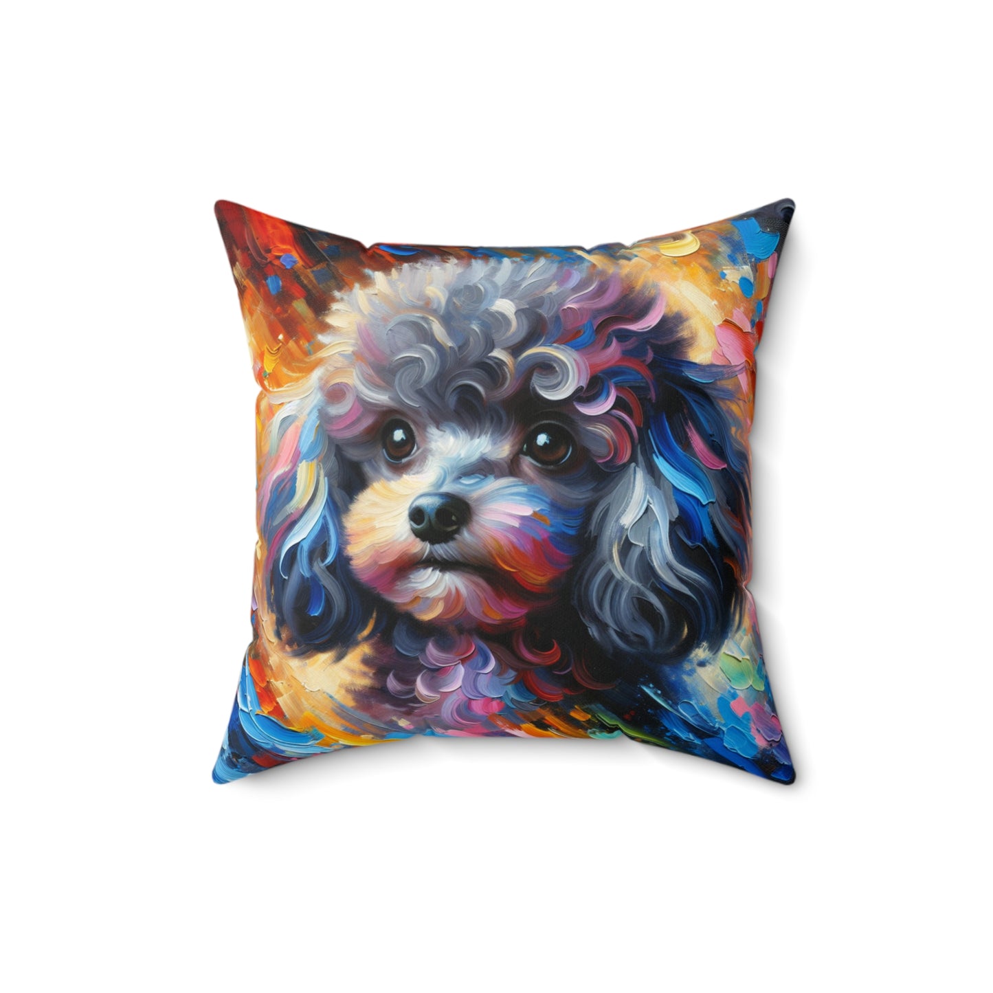 Silver Poodle Pup - Square Pillows