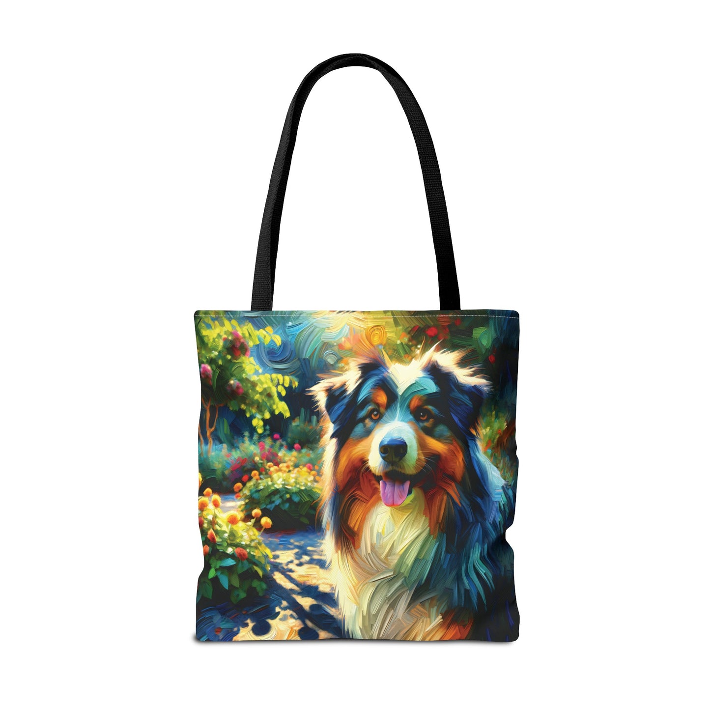 Australian Shepherd on Garden Path - Tote Bag