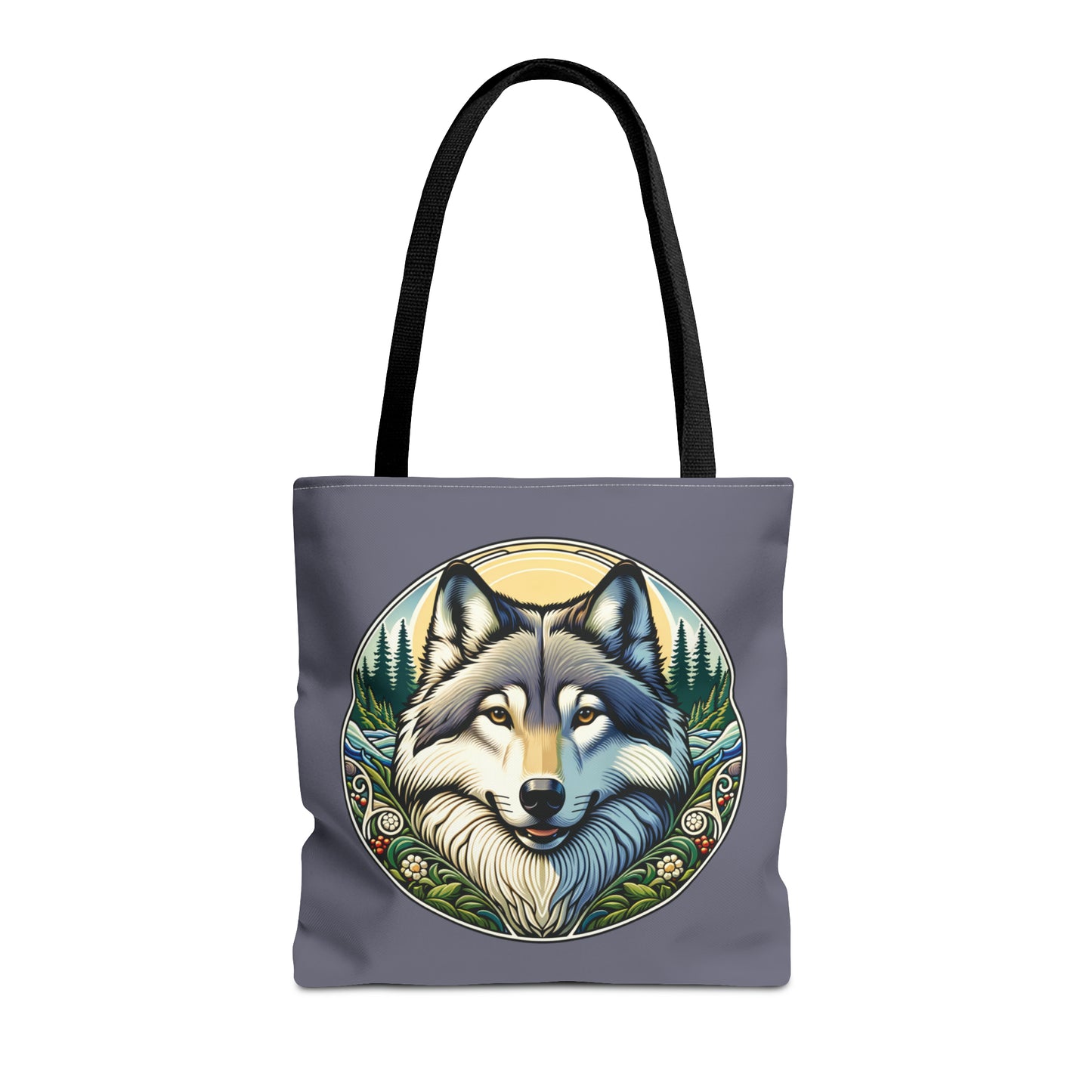 Wolf Portrait Tote Bag, Art Nouveau Style