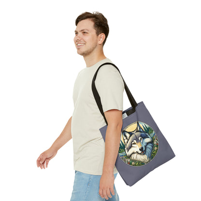 Wolf Portrait Tote Bag, Art Nouveau Style