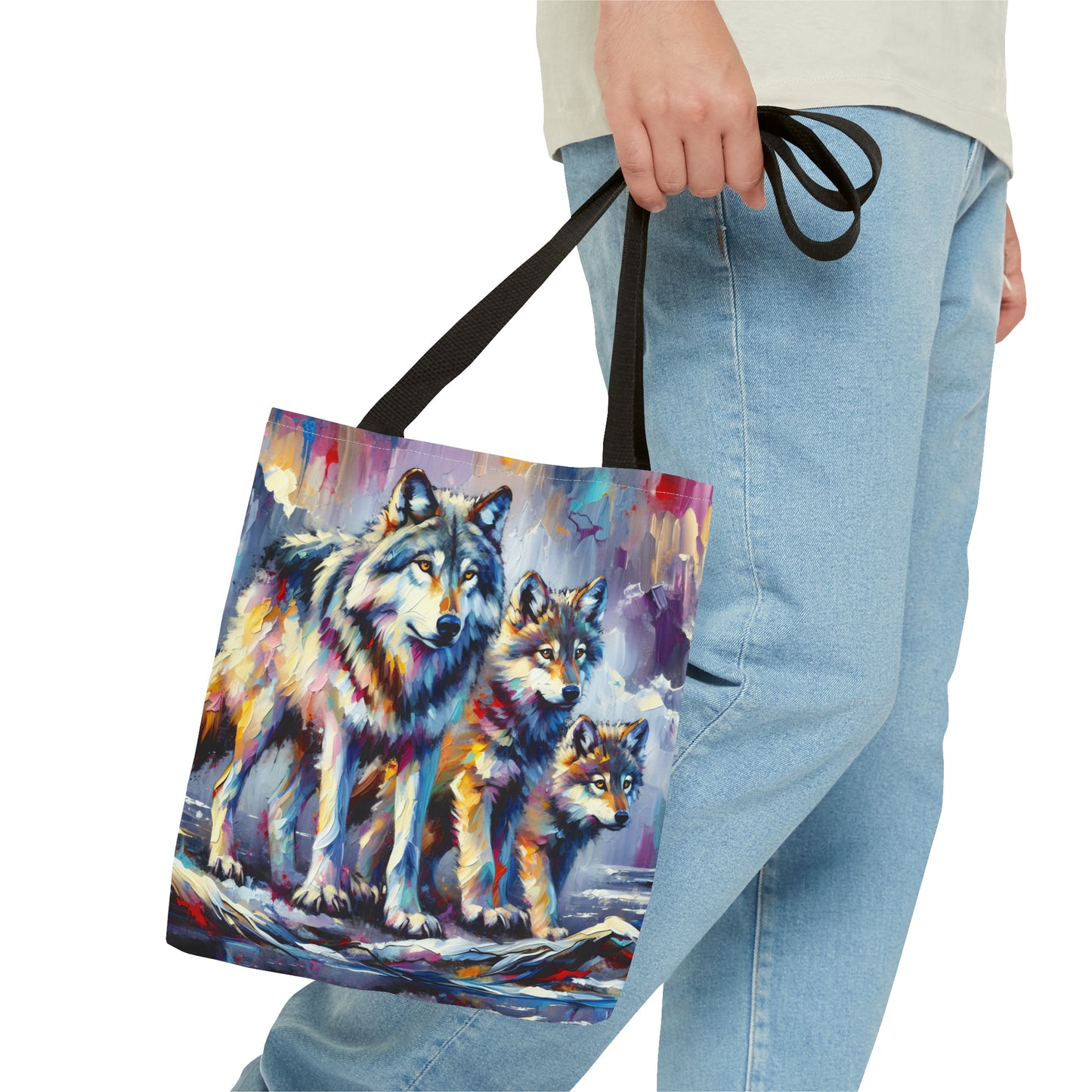 Wolf with Juveniles - Tote Bag