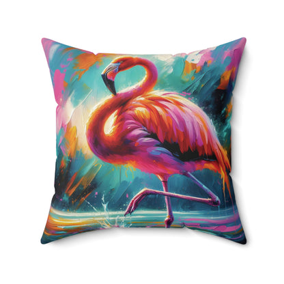 Lone Flamingo - Square Pillows