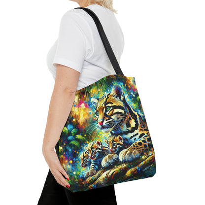 Clouded Leopard with Cubs - Tote Bag